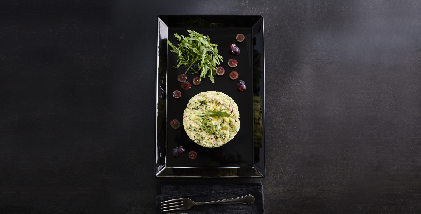 Potato cakes with flaxseed oil